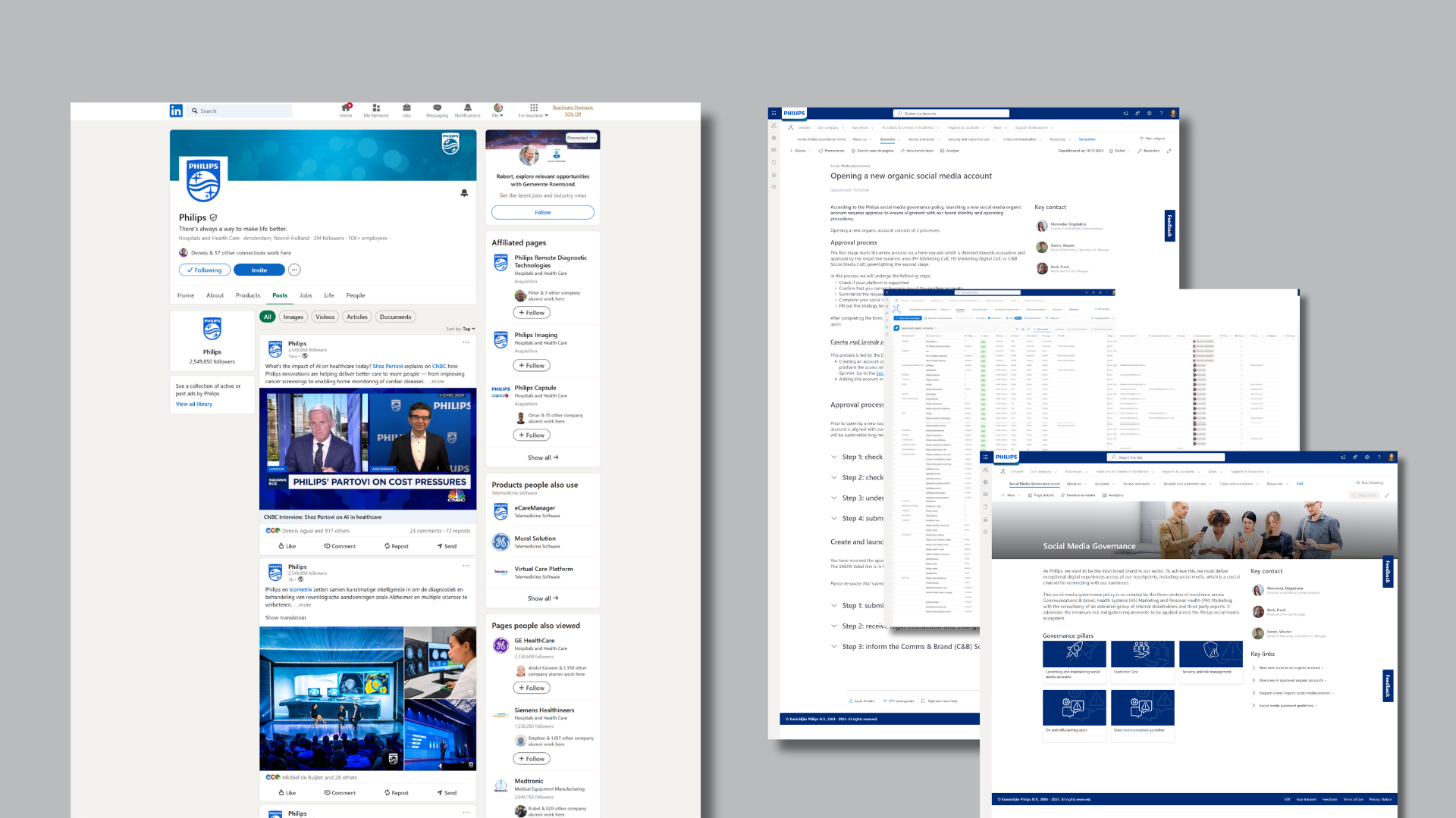 Clean up and govern Philips' social media accounts